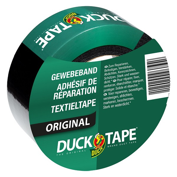 Duct tape Duck 50 meter Textieltape Waterdicht Zwart 50 mm